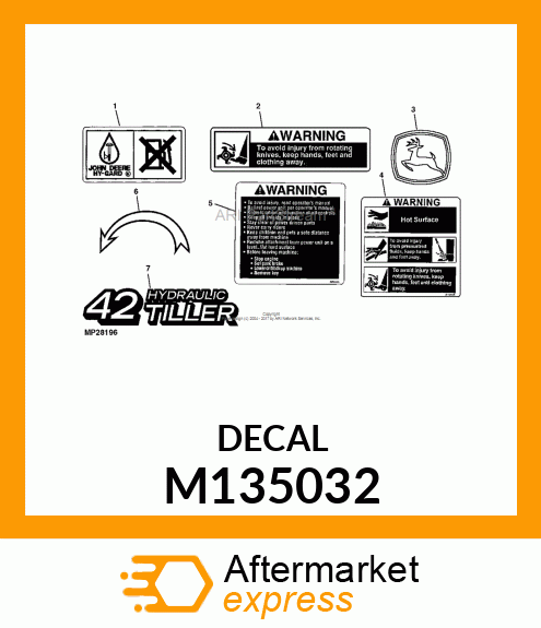 LABEL, ARROW ROTATION (42" TILLER) M135032