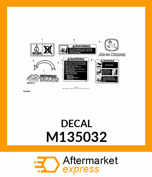 LABEL, ARROW ROTATION (42" TILLER) M135032