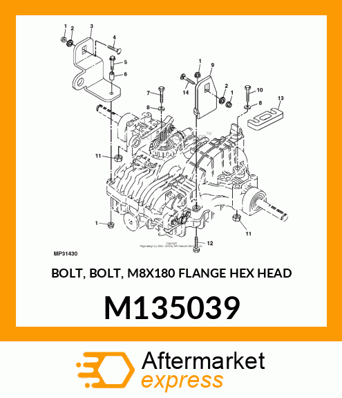 BOLT, BOLT, M8X180 FLANGE HEX HEAD M135039