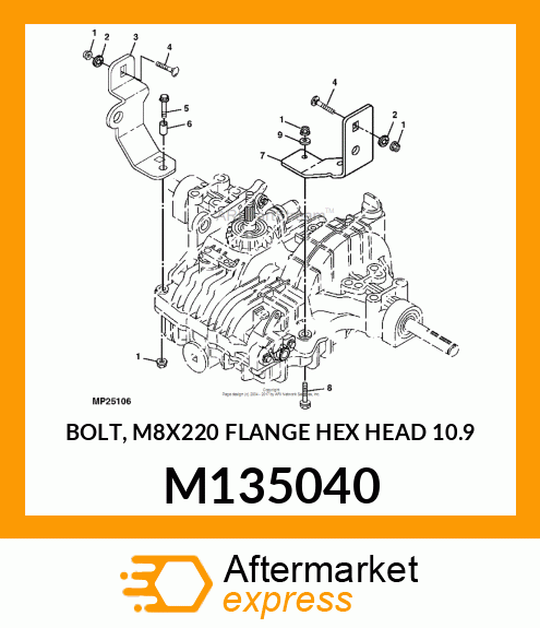 BOLT, M8X220 FLANGE HEX HEAD 10.9 M135040