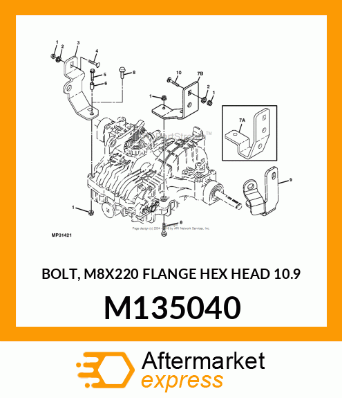 BOLT, M8X220 FLANGE HEX HEAD 10.9 M135040