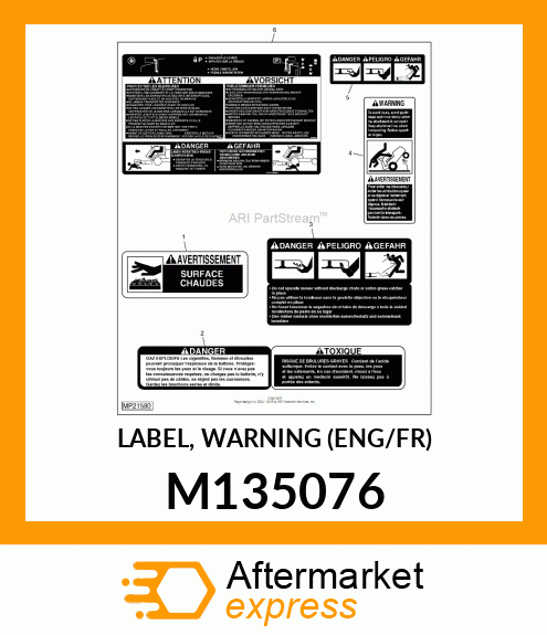 LABEL, WARNING (ENG/FR) M135076