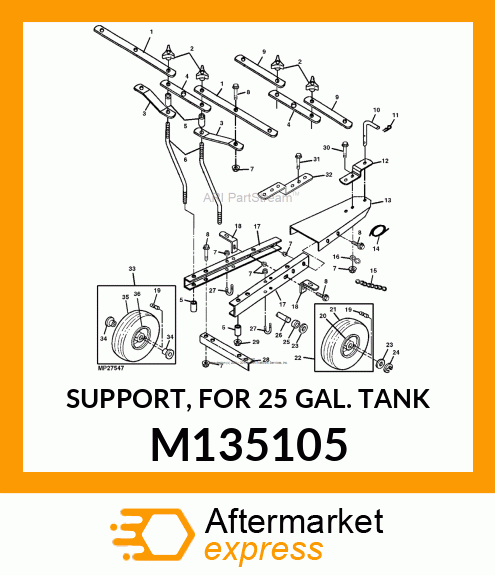 SUPPORT, FOR 25 GAL. TANK M135105