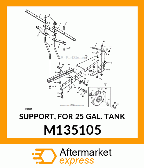 SUPPORT, FOR 25 GAL. TANK M135105