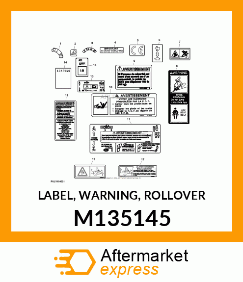 LABEL, WARNING, ROLLOVER M135145