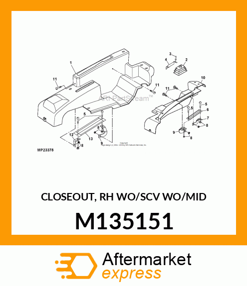 CLOSEOUT, RH WO/SCV WO/MID M135151