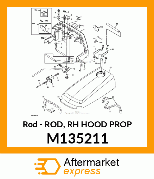 Rod - ROD, RH HOOD PROP M135211