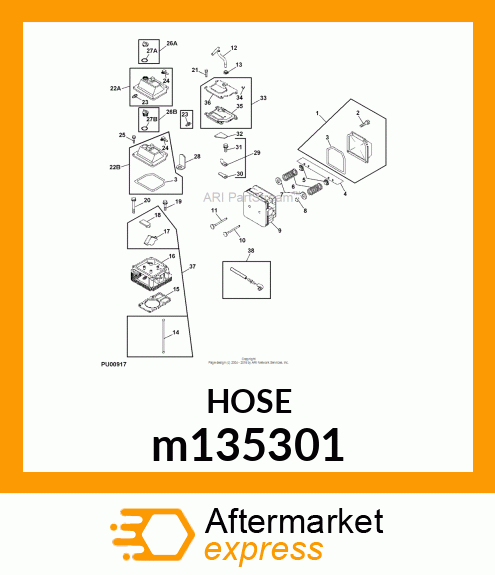 HOSE, BREATHER MOLDED BLACK m135301