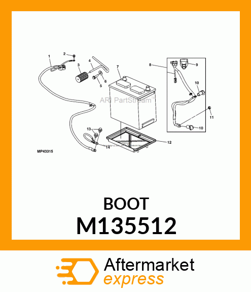 BOOT, RED STARTER CABLE M135512