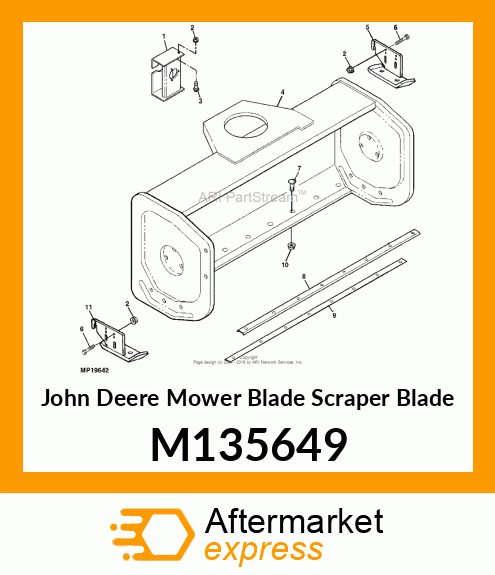 BLADE,BLOWER SCRAPR PAINTED M122371 M135649