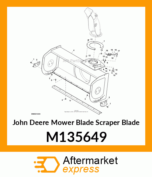 BLADE,BLOWER SCRAPR PAINTED M122371 M135649