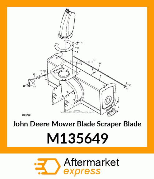 BLADE,BLOWER SCRAPR PAINTED M122371 M135649