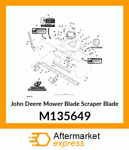 BLADE,BLOWER SCRAPR PAINTED M122371 M135649