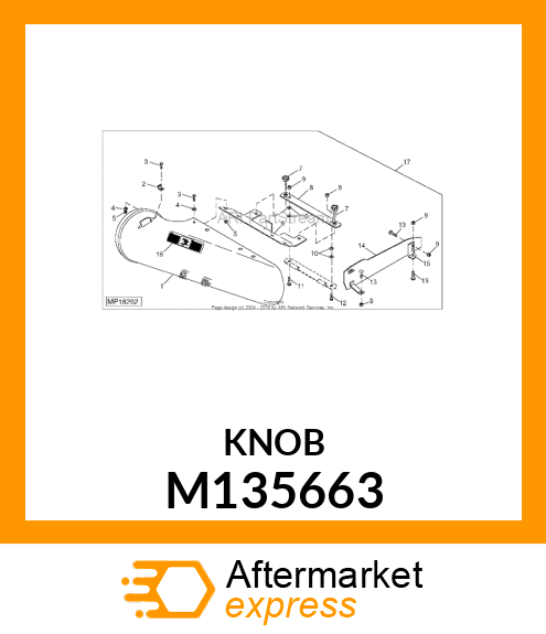Knob - KNOB, FLUTED 5/16 M135663