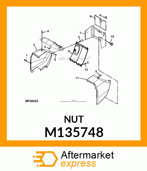 NUT, CLAMP M6 M135748