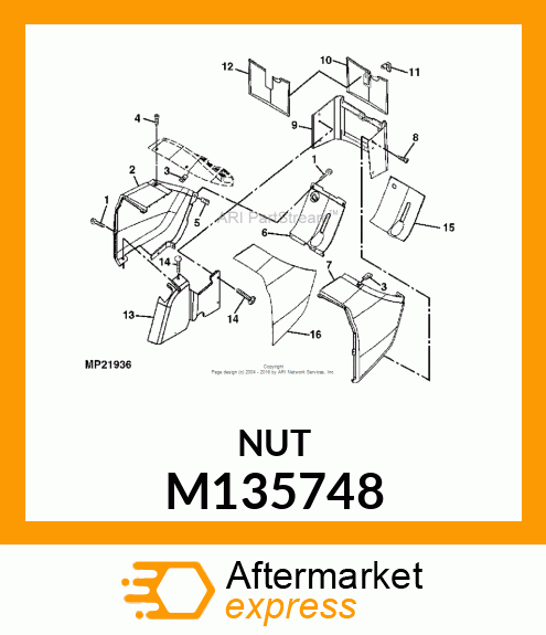 NUT, CLAMP M6 M135748