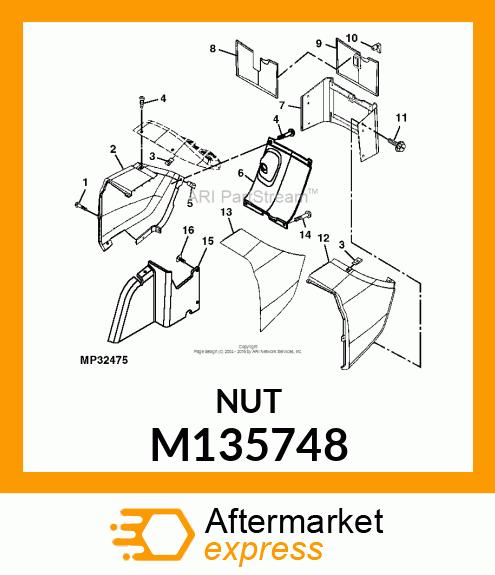 NUT, CLAMP M6 M135748