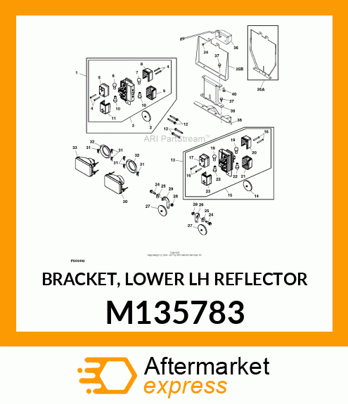 BRACKET, LOWER LH REFLECTOR M135783