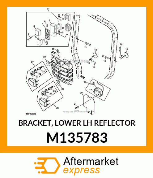 BRACKET, LOWER LH REFLECTOR M135783