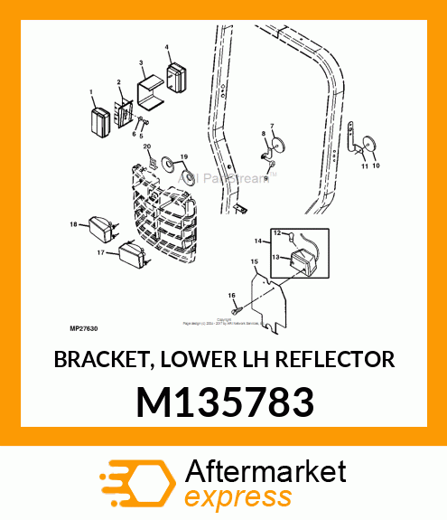 BRACKET, LOWER LH REFLECTOR M135783