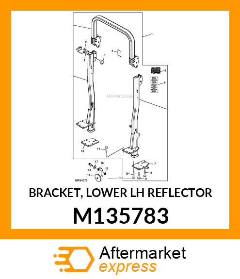 BRACKET, LOWER LH REFLECTOR M135783