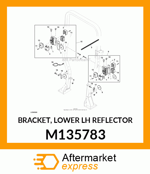 BRACKET, LOWER LH REFLECTOR M135783