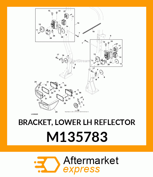 BRACKET, LOWER LH REFLECTOR M135783