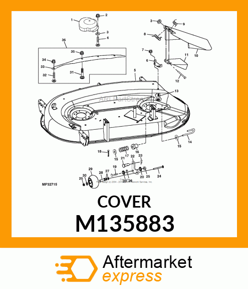 SHIELD, BELT 42C MOWER DECK M135883