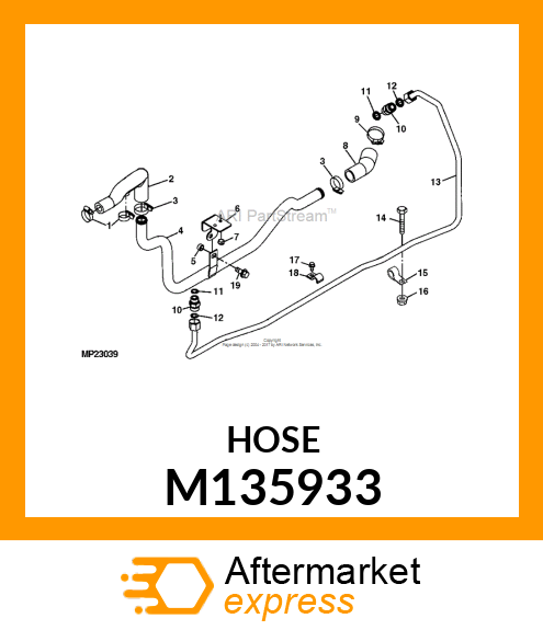 HOSE, MOLDED TRANSMISSION SUMP M135933