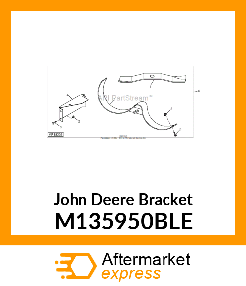 BRACKET, CHUTE (60" MULCH) # M135950BLE