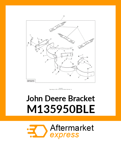 BRACKET, CHUTE (60" MULCH) # M135950BLE