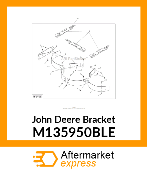 BRACKET, CHUTE (60" MULCH) # M135950BLE