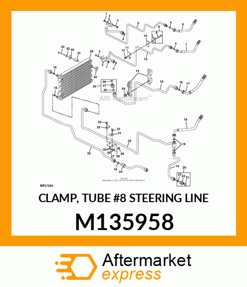 CLAMP, TUBE #8 STEERING LINE M135958