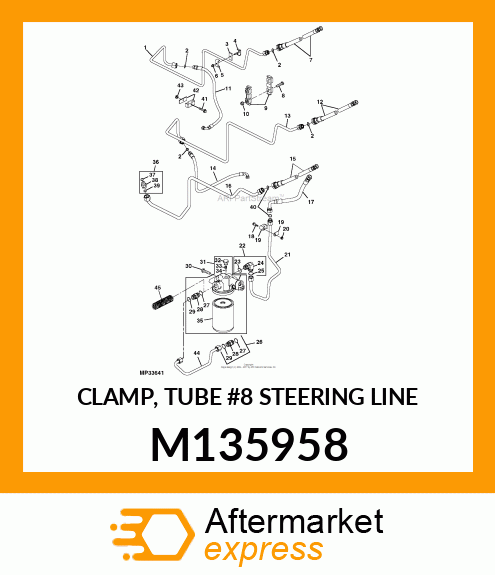 CLAMP, TUBE #8 STEERING LINE M135958