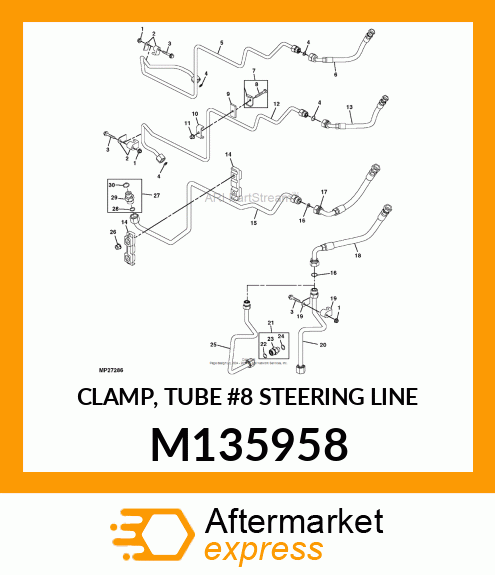 CLAMP, TUBE #8 STEERING LINE M135958