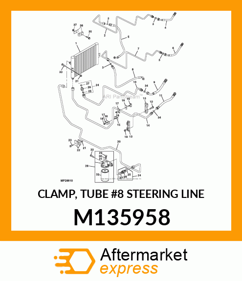 CLAMP, TUBE #8 STEERING LINE M135958