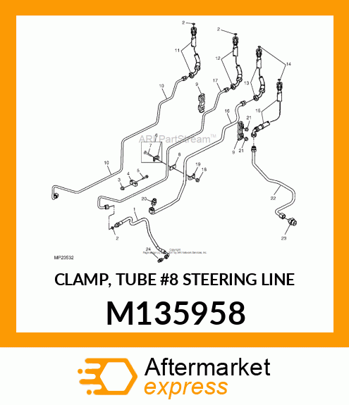 CLAMP, TUBE #8 STEERING LINE M135958