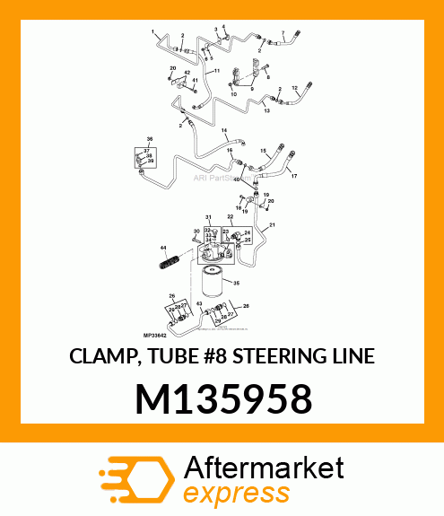 CLAMP, TUBE #8 STEERING LINE M135958