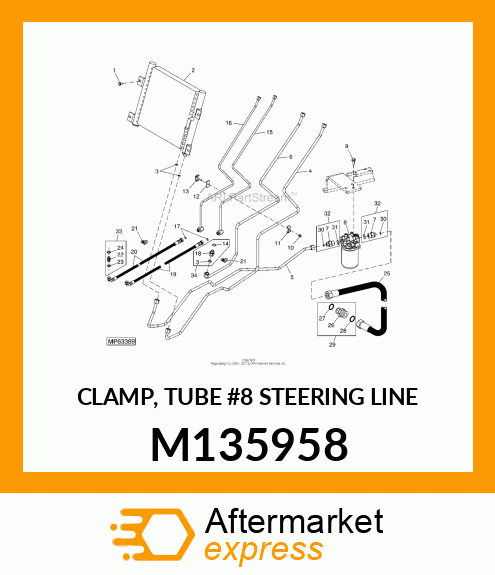 CLAMP, TUBE #8 STEERING LINE M135958