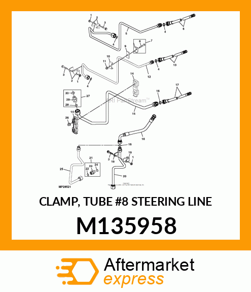 CLAMP, TUBE #8 STEERING LINE M135958