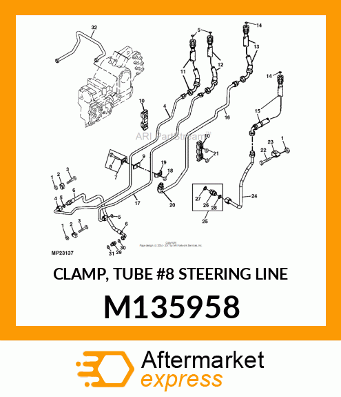 CLAMP, TUBE #8 STEERING LINE M135958