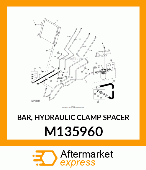 BAR, HYDRAULIC CLAMP SPACER M135960