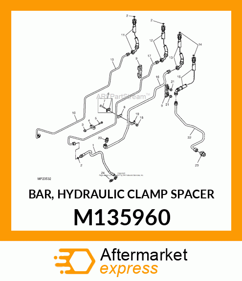 BAR, HYDRAULIC CLAMP SPACER M135960