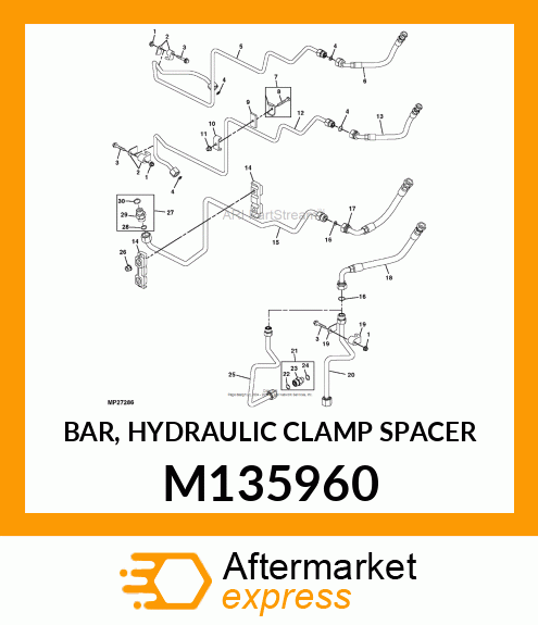 BAR, HYDRAULIC CLAMP SPACER M135960