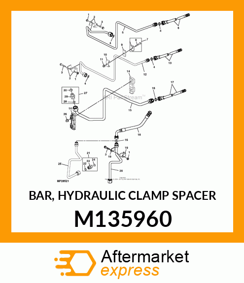 BAR, HYDRAULIC CLAMP SPACER M135960