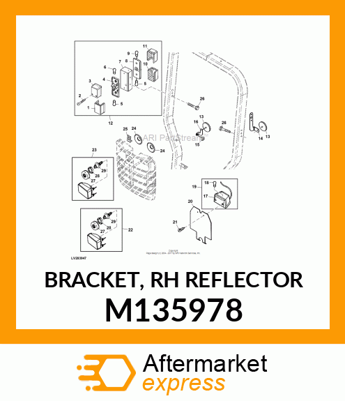 BRACKET, RH REFLECTOR M135978