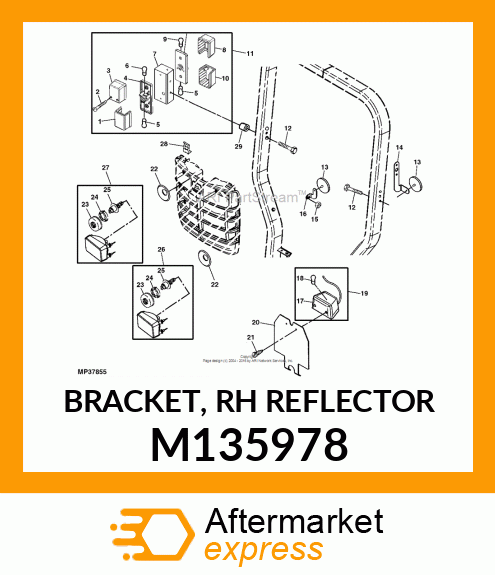 BRACKET, RH REFLECTOR M135978