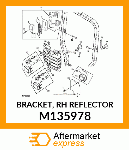 BRACKET, RH REFLECTOR M135978