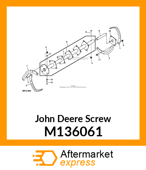 SCREW, SHOULDER 5/16 DIA, 1/4 M136061