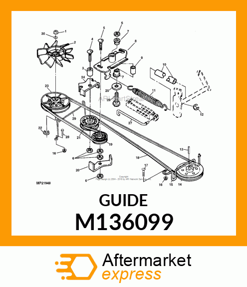 GUIDE, BELT (SABRE HYDRO SHEAVE) # M136099